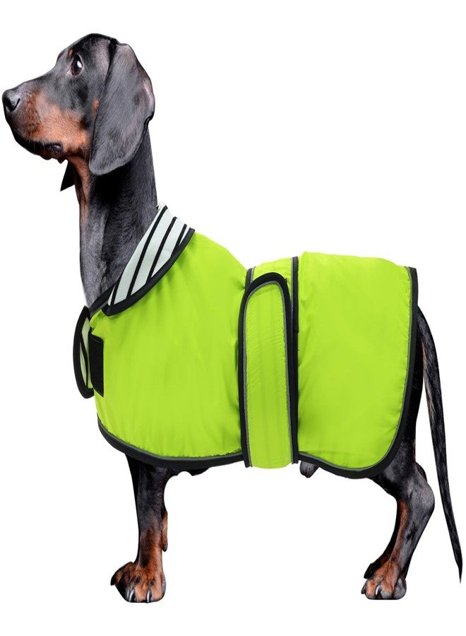 Morezi Dachshund Raincoat Corgi Raincoat Dogs Waterproof fit for Dachshunds Weiner Long Back Breeds with Reflective Stripe Great Coverage in Autumn Winter Light Green L - Image 1